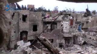 Video Qasion News: Damascus: Destruction due to shelling over Jobar neighborhood (4) 26-2-2015