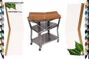 John Boos Stainless Steel Cart with 30 by 20-Inch Removable Maple Top Stainless Steel Shelves