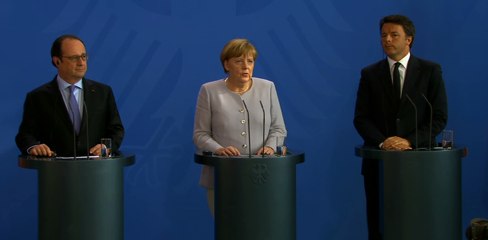 Déclaration commune avec Mme Angela Merkel, Chancelière de la République fédérale d’Allemagne et M. Matteo Renzi, Président du Conseil des ministres de la République italienne