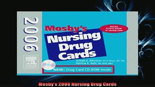 Free PDF Downlaod  Mosbys 2006 Nursing Drug Cards  BOOK ONLINE