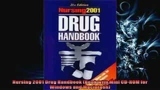 Free PDF Downlaod  Nursing 2001 Drug Handbook Book with Mini CDROM for Windows and Macintosh  FREE BOOOK ONLINE