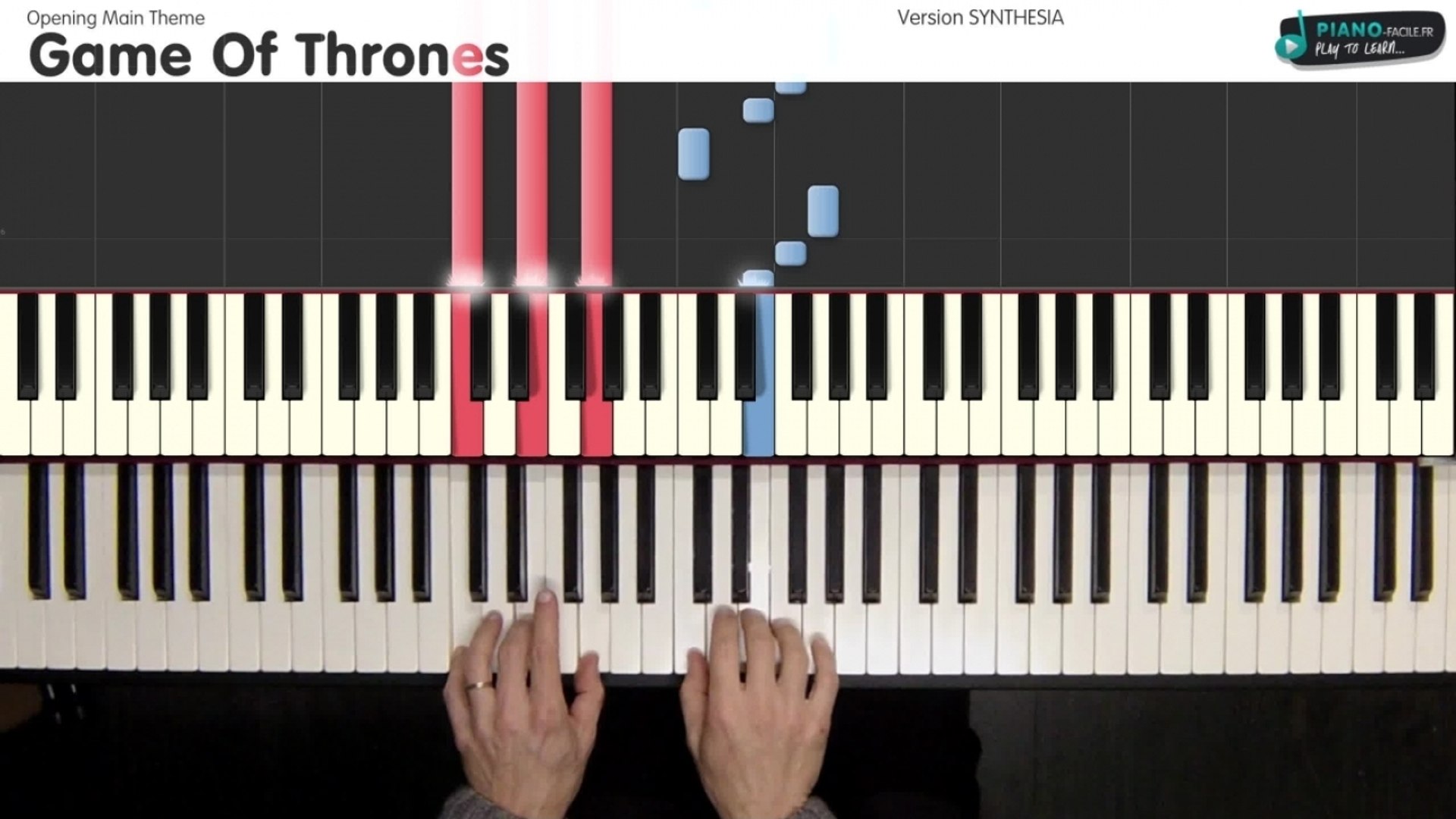Game Of Thrones -Opening Main Theme -[Tutorial Piano] (synthesia) - S -  Vidéo Dailymotion