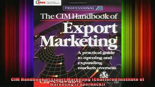 DOWNLOAD FREE Ebooks  CIM Handbook of Export Marketing Chartered Institute of Marketing Paperback Full Free