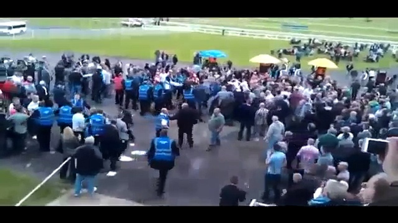 Football Hooligans Cardiff City and Swansea City at Newbury races July 2016