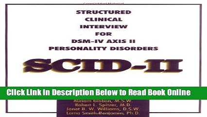 Read Structured Clinical Interview for DSM-IV Axis II Personality Disorders