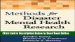 Download Methods for Disaster Mental Health Research  PDF Free