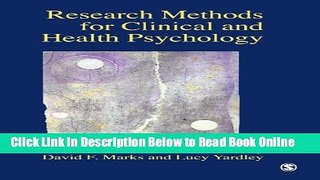 Read Research Methods for Clinical and Health Psychology  Ebook Free