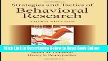 Read Strategies and Tactics of Behavioral Research, Third Edition  Ebook Free