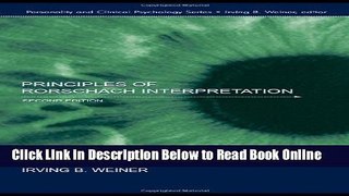 Read Principles of Rorschach Interpretation (Lea Series in Personality and Clinical Psychology)