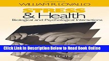 Read Stress and Health: Biological and Psychological Interactions (Behavioral Medicine and Health
