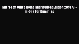 Download Microsoft Office Home and Student Edition 2013 All-in-One For Dummies PDF Free