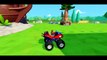 MONSTER TRUCKS MCQUEEN COLORS SMASH CARS & LIGHTNING MCQUEEN + FUN with Spiderman & Mickey Mouse_9