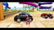 MONSTER TRUCKS MCQUEEN COLORS SMASH CARS & LIGHTNING MCQUEEN + FUN with Spiderman & Mickey Mouse_13