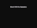 Download Word 2010 For Dummies Ebook Free