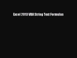 Download Excel 2013 VBA String Text Formulas PDF Free