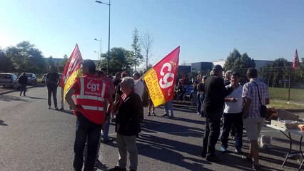 Blocage plateforme Serval ERDF à Castelnau d'Estrétefonds