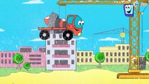 The Crane, Excavator, Tow Truck - Construction Site Diggers & Trucks Cartoons for children