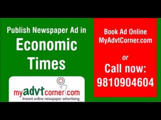 The Economic Times Classified Advertisement Booking Online