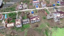 Aerial footage of post-tornado devasation in eastern China