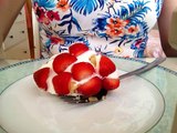 ASMR: Eating Strawberry- Rhubarb Cake, Mouth Sounds, No Talking