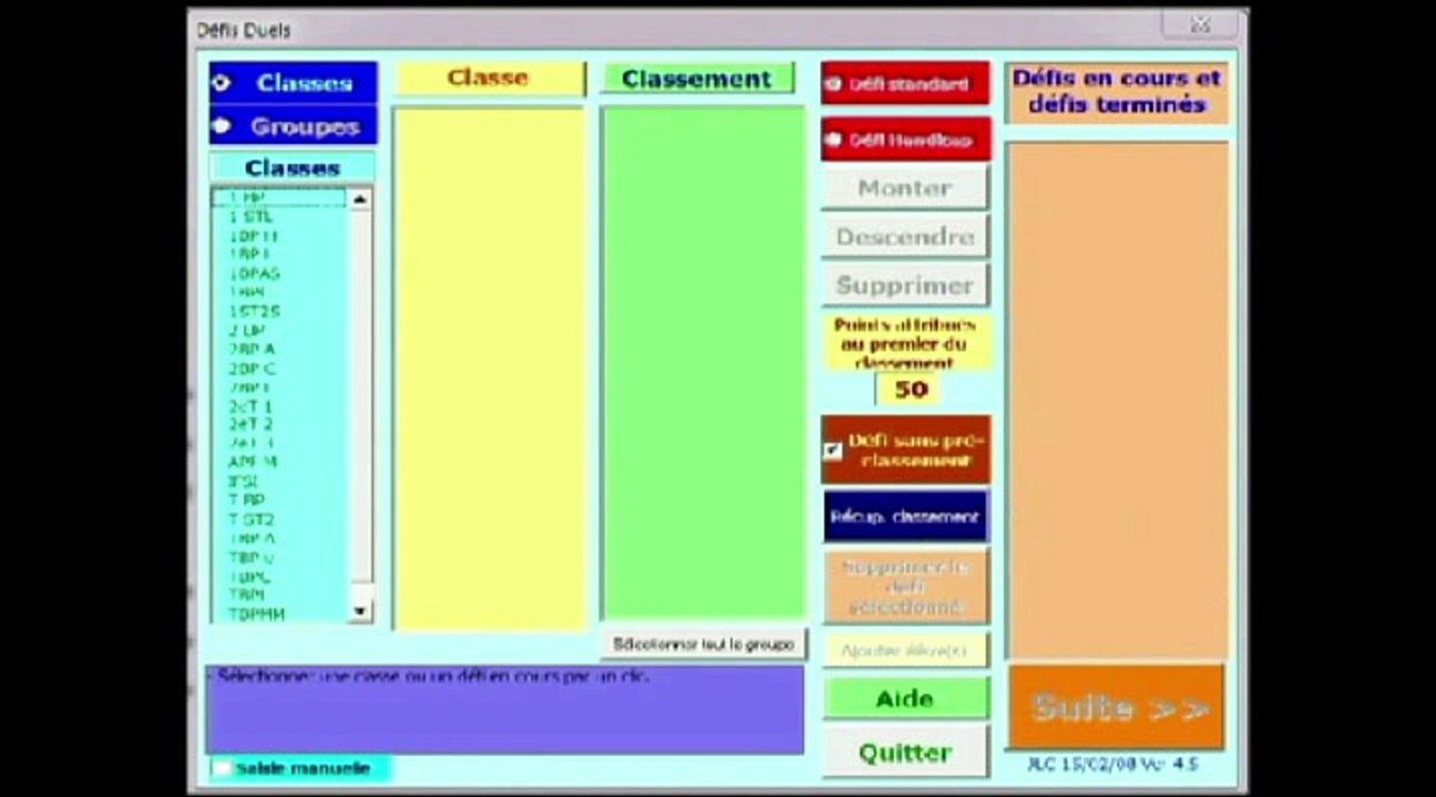 rapide présentation de defis duels pour excel