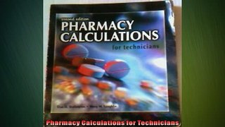 FREE DOWNLOAD  Pharmacy Calculations for Technicians  FREE BOOOK ONLINE