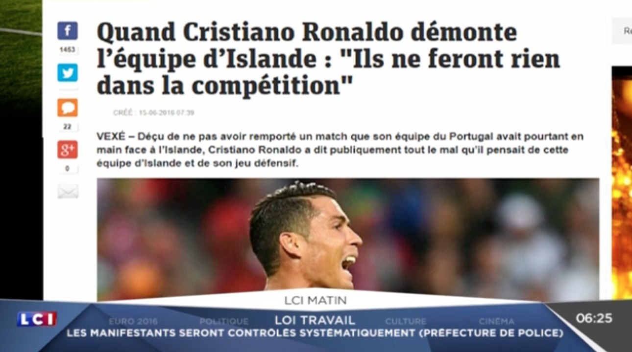 Ronaldo a eu le nez creux ! Zap actu du 28/06/2016 par lezapping