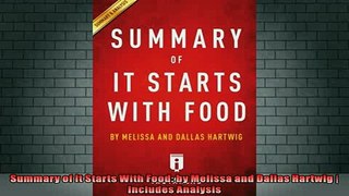 READ FREE FULL EBOOK DOWNLOAD  Summary of It Starts With Food by Melissa and Dallas Hartwig  Includes Analysis Full EBook