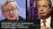 Jean-Claude Juncker se paie la tête du pro-Brexit Nigel Farage au Parlement européen