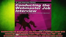 READ book  Conducting the Webmaster Job Interview IT Manager Guide with Javascript Java Applets Full Free