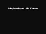 [PDF] Using Lotus Improv 2.1 for Windows [Download] Full Ebook