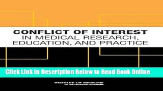Read Conflict of Interest in Medical Research, Education, and Practice  Ebook Free