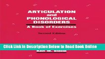 Download Articulation   Phonological Disorders: A Book Of Exercises (Religious Contours of