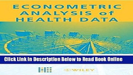 Read Econometric Analysis of Health Data  Ebook Free