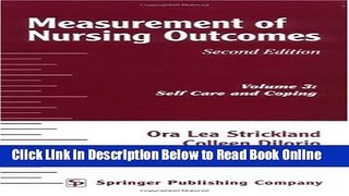 Read Measurement of Nursing Outcomes, 2nd Edition, Volume 3: Self Care and Coping  Ebook Free