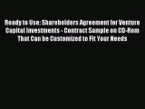[PDF] Ready to Use: Shareholders Agreement for Venture Capital Investments - Contract Sample