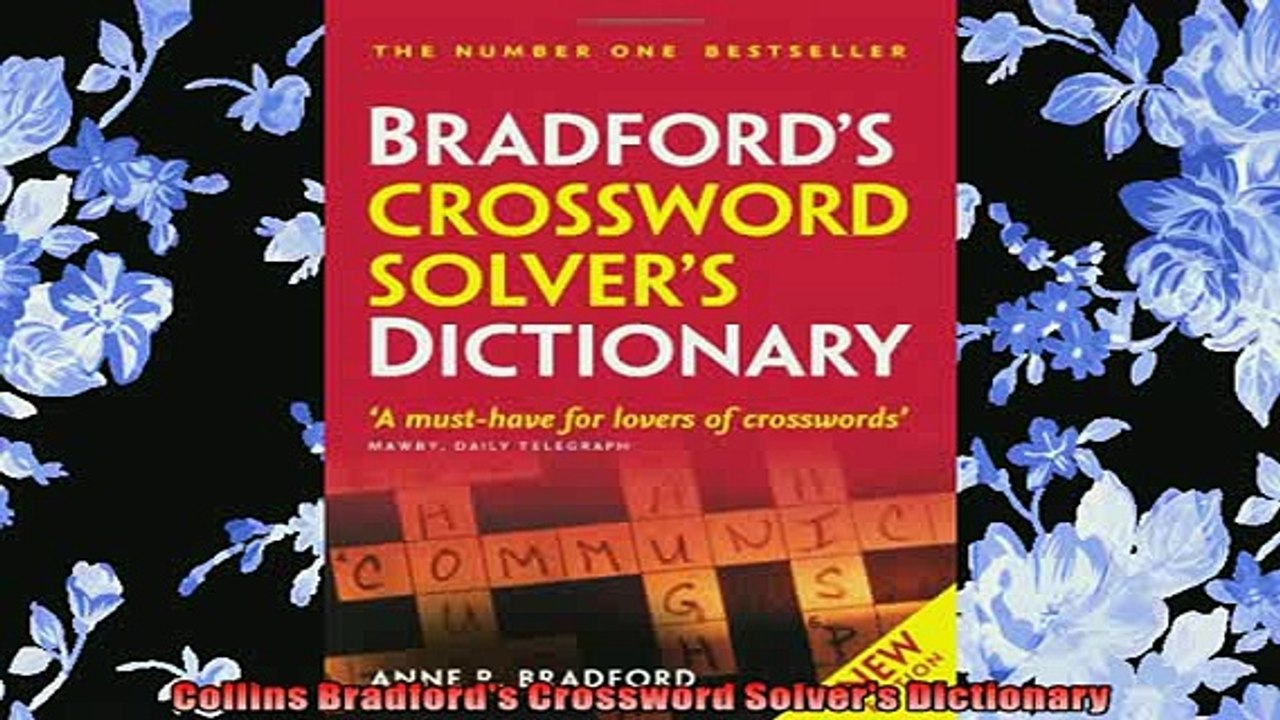 FREE DOWNLOAD  Collins Bradfords Crossword Solvers Dictionary  DOWNLOAD ONLINE