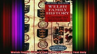 READ book  Welsh Family History 2nd second edition Text Only Full EBook