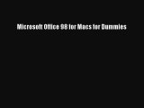 Read Microsoft Office 98 for Macs for Dummies Ebook Free