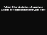 Read Book Ta Today: A New Introduction to Transactional Analysis. (Second Edition) Ian Stewart