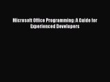 Read Microsoft Office Programming: A Guide for Experienced Developers E-Book Download