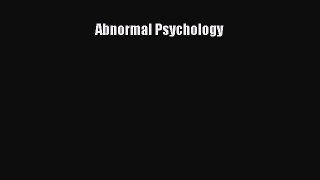 Read Book Abnormal Psychology E-Book Free