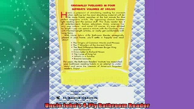 FREE PDF Uncle Johns 4Ply Bathroom Reader READ ONLINE