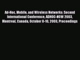 Read Ad-Hoc Mobile and Wireless Networks: Second International Conference ADHOC-NOW 2003 Montreal