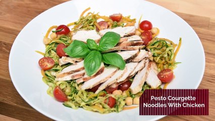 Pesto Courgette Noodles with Chicken