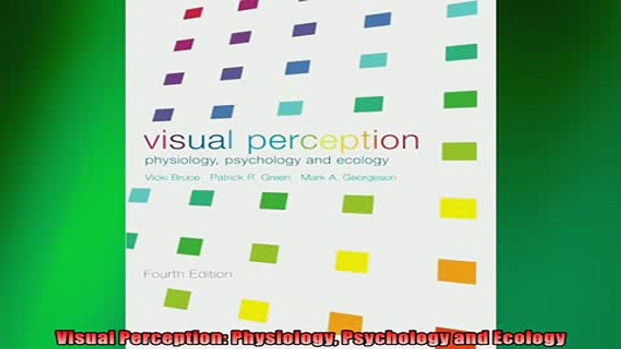 FREE PDF  Visual Perception Physiology Psychology and Ecology  BOOK ONLINE