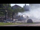 Firefighters douse blaze after explosion at Stittco   Flin Flon, May 25 2016