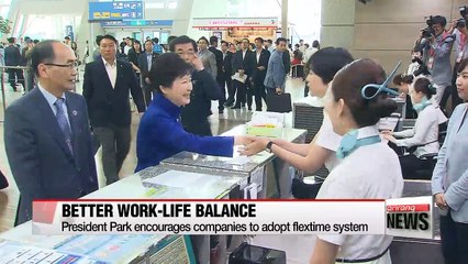 President Park visits local company to promote flextime system
