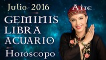 Horóscopo GEMINIS, LIBRA y ACUARIO, Julio 2016 Signos de Aire por Jimena La Torre