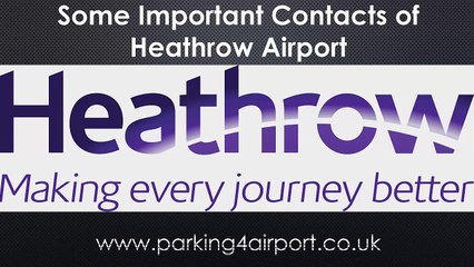 Some Important Contacts of Heathrow Airport